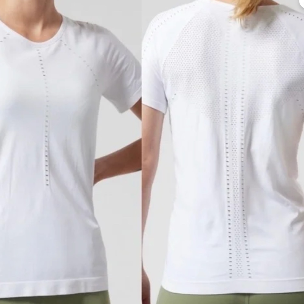 Athleta Foothill Seamless Cut Short Sleeve Athletic Tee - White